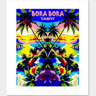 Bora Bora Tahiti Abstract Travel and Tourism Advertising Print Posters and Art